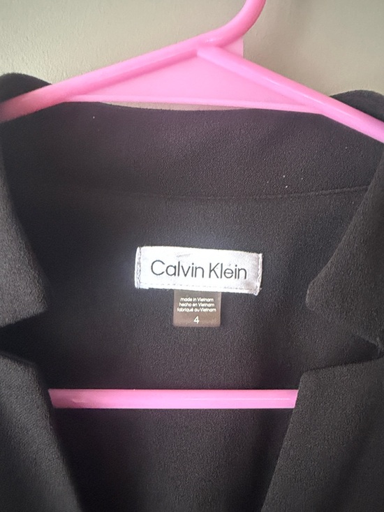 Calvin Klein Black Sleeveless V-Neck A-Line Midi Dress - Picture 3 of 3